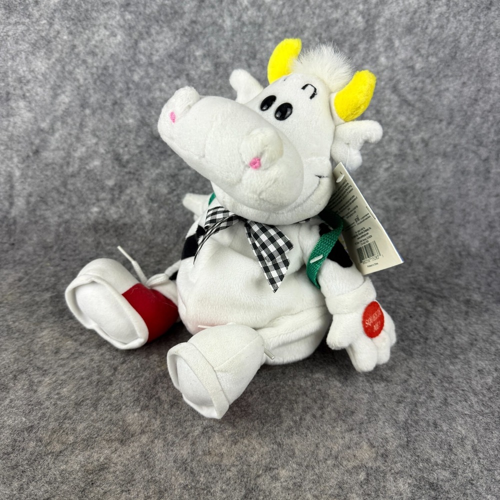Yakity Yak Howie "Got Milk" Talking 10" Beanbag Plush‎ Dairy Cow 1998 NWT